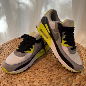 Women's Nike Air Max 90 Gray and Volt yellow size 9.5